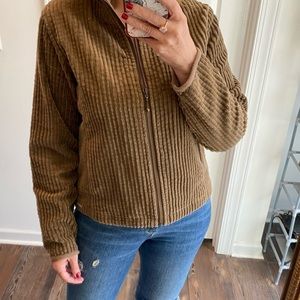 Vintage WOOLRICH wide wale corduroy cropped jacket zip up brown size medium